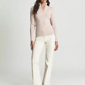 REISS Zoe Merino Wool Zip Neck Sweater